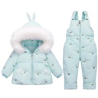 Conjunto de roupas infantis de inverno para baixo