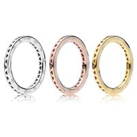 Fashion 18k Gold Band Rings clássico vermelho rosa esmaltado amor coração ring ring women garotas de partido metal jóias