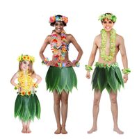 Decorações de Natal 5pcs/set Hawaiian Artificial Tropical Folhas Salia de Flor Hula Boho Party Hawaii Decoração Wrinalh Whreath Beach Holiday Costume 221115