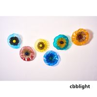 Wandlampen im Weststil Wandlampen mehrfarbig b￼ndel montiert Kunstblumwandplatten Leuchten DIA20-45 cm 6pcs/Set Murano Glassplatte Licht Luxus Dekor LRP009