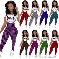 Womans Fashion Pants Outfits Pattern Printed Short Sleeved T...