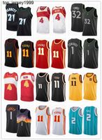 2022 Kevin Garnett Karl-Anthony Towns Erkek Gömlekler 11 1 4 21 32 Trae Genç Anthony Edwards Basketbol Forması Spud Webb Vintage Forma