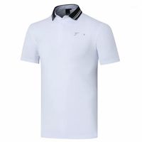 Новая мужская футболка для гольфа с коротким рукавом 4 цвета мужчина спортивная одежда для гольфа s-xxl в выборе рубашка с заводом.