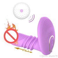 Massager sessuale Massager DiBE Riscaldamento Remoto Dildo Vibratore Telescopico G-Spot Clitoride Stimolazione Mutandine vibranti Vagina Erotiche giocattoli per adulti per femmina