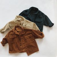 Джакеты весенняя осень мальчики для мальчиков одежда сплошная вельветовая детская куртка 2022 Дети верхняя одежда 3 цвета 1-6y