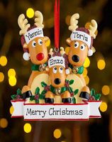 Christmas Decorations Personalized Reindeer Family of 2 3 4 ...