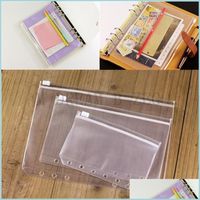 Einreichung von Vorr￤ten A5/A6/A7 Stanzbindemittel Taschen f￼r Notebook PVC LOSSLAF-Blattbeutel wasserdichte Rei￟verschluss-Visitenkartenbeutel Kinder lernen