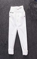 Spring Autumn Boys White Jeans para meninas Versão coreana Moda Slim Cintura da cintura Hole Casual Children039s Calças 22