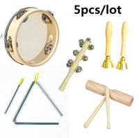 حفلة رياض الأطفال لصالح سجل Orff Orff Servion Set Children's Toys Touch Bell Castanet Sand Hammer Beat Double Drum CCC46