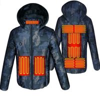 Masculino de parkas homens camuflagem aquecida no inverno jaquetas quentes usb aquecimentos acolchoados de termostato inteligente roupas com capuz 221118