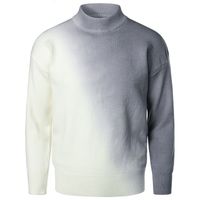 남자 스웨터 가을과 겨울 청소년 니트 스웨터 하이 넥 풀오버 바닥 셔츠 패션 그라디언트 스웨터 221117