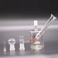 Mini Glass Bong Dab Hobelahs Burner Pipe de br￻leur d'huile 14 mm Recycleur Recycler Bubbler Fumer Pipe
