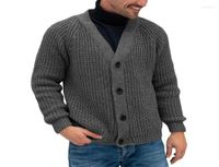 Men039S 스웨터 2022 가을과 겨울 유럽계 미국인 스타일의 단색 vneck 싱글 브레스트 니트 가디건 스웨터 맨