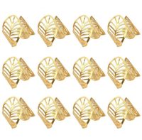 Ringue de guardanapo 12 peça de metal titular tabela de decoração geométrica de projeto oco anel de ouro geometria de ouro anéis