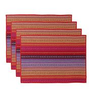 Mats Pads Conjunto de algodón tejido Antislip Aislamiento Aislamiento de tela lavable Cena de cocina Juego de 418x12 pulgadas de rojo