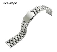 Banda de relógios JAWODER 16 18 20 22mm Pure Solid Solid Stainless Polishing Band Band Strap Strap Plessment Bracelets3001