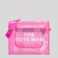 숄더백 여성 브랜드 토트 핸드백 클리어 PVC 해변 가방 투명 대형 고급 디자이너 크로스 바디 여름 젤리