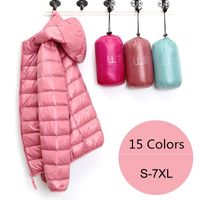 Kadınlar aşağı parkas ceket 15 renk artı boyut 5xl 6xl 7xl Bahar Sonbahar Ultra Hafif Paketle Hooded 221118