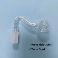 Toptan 14mm erkek eklem sigara borusu cam yağ brülörü 2,5 cm yağ kasesi mini kül yakalayıcı dab teçhizat su fıskığı