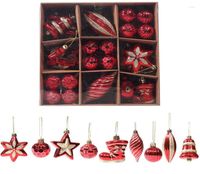 Decoraciones navideñas 42pcs adornos colgantes de oro rojo bola de pino de pino para decoración