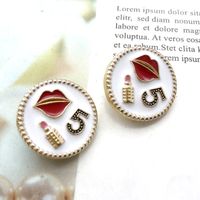 Round NO5 Lip Lipstick Diy Clothing Button Metal Sewing Butt...