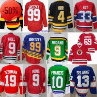 Vintage CCM Hockey Jerseys 4 Bobby Orr 9 Hull 99 Wayne Gretzky 13 Teemu Selanne 33 Patrick Roy 10 Ron Francis Gordie Howe 19 Steve Yzerman