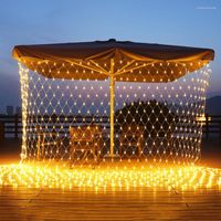 Dizeler Thrisdar 2x2m 3x2m 6x4m LED Net Örgü Peri String Işık Noel Ağacı Sarış Işıkları Açık Düğün Partisi Perde Çelenk