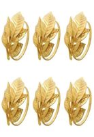 Bounons de serviette 12pcs chaises de feuilles en alliage d'or