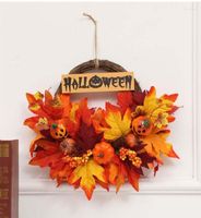 Декоративные цветы Хэллоуин венок дверь подвеска для привидения призрака
