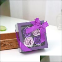 Мыло модные лепестки с квадратной коробкой из ПВХ мыло цветы портативные розовые мыло цветки для подарков на день Святого Валентина 5 5 мс B Drop Deli dh4ei