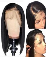 13x4 Lace Front Wig Remy Straight Short Bob Wig Real Human H...