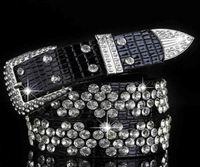 Rhintone Women039s Cinturón coreano Versátil Diamante Diamante Decorativo Pon Hebilla de jeans anchos Cinturón