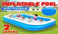 Aufblasbar rechteckig Schwimmbad verdicken PVC Paddel Pool Badewanne im Freien im Freien Schwimmbad für Kinder Erwachsene Familie x07