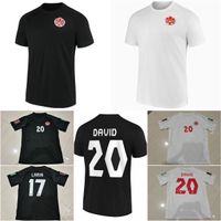 Национальная команда футбол Канада 17 Джерси Cyle Larin 20 Джонатан Дэвид 2022 Кубок мира Черный белый цвет для спортивных фанатов футбольные рубашки