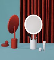 Aynalar Masaüstü Pansuman Taşınabilir Dolgu Işık Makyaj Çok İşlevli Şarj Edilebilir LED Depolama Fırçası Tutucu Makyaj Ayna