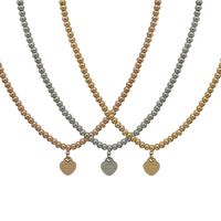 Frauen anheize Halsketten Pfirsich Herz Ballkette Halskette Designer Schmuck Gold/Silber/Rosenperlen Halskette Komplette Marke als Hochzeits Weihnachtsgeschenk