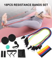 Widerstandsbänder 18pcs Fitnessstudio -Fitnessgeräte Set Training Untess Training Reha Loop Spiky Massage Ball für Zuhause