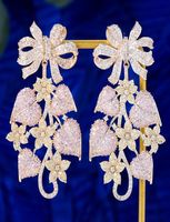 Chandelier en peluche jimbora magnifique boucles d'oreilles de fleurs de luxe pour femmes bijoux de fête de Noël Eycatching 2021 High Qu