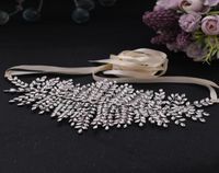 Teste di nozze trixy sh238s splendida cintura in cristallo in perline di perline argento di gioielli abbelliti personalizzati di strass da sposa