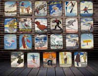 Mike86 Skiing Travel City Tin Sign Vintage Store Retro Iron Painting Poster Art 2030 CM LT1836 H1110