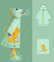 Raincoat para niños impermeables 1 10 años para niñas chaquetas para niñas dibujos animados para bebés trajes de abrigo dinosaurio lindo ropa 220714
