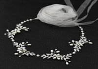 Telai di nozze zmsh152 foglie legate cintura strass perla perle abiti da sera a seque