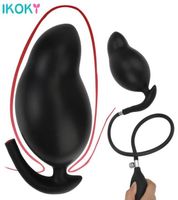 Prostate Massage Butt Plug Silicone Inflatable Anal Anus Ext...