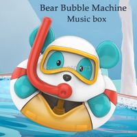 Bath Toys Machine Bear Duck Crab Music Kids Toy Tub Soap Room Automatic Maker for Kid 221118