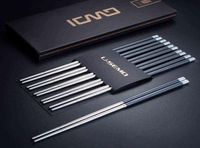 Кнолосовые палочки 5 пары металлические японские палочки для палочки стальной эль -ресторан.