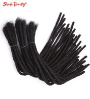 Afro Kinky Döküm Doğal İnsan Saç Dreadlocks Örgüler Tığ örgü uzantıları el yapımı yumuşak sahte locs kadınlar için siyah 2204094768084