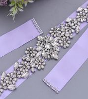 زفاف الأزهار S325S الفضة البراقة أحزمة الرونستون ملحقات العروس حزام فتاة حفلة سهرة الفساتين مجوهرات الخصر