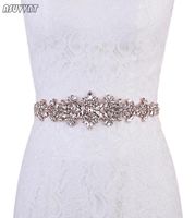 Saves de mariage nobles Rose Gold Femmes Righestone Bridal Mince Crystal Belts Girl Gird For Party Dress Up