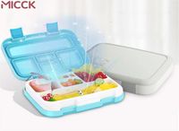 MICCK Tragbare Lunchbox für Kinder mit Fach Neues Cartoon mikrowavierbarer Bento -Box Leckproof Food Container Geschenkgeschirr T200