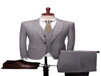 SUITS SCRIP BUSINESS Formale Casual Classic Suit Wedding Groom Prom Breasto colore Single Black Silver Grigio scuro
